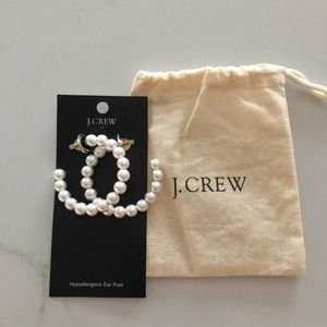 J.Crew Pearl Hoop Earrings